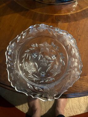 Vintage Footed Cut Crystal Bowl